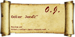 Odler Jenő névjegykártya